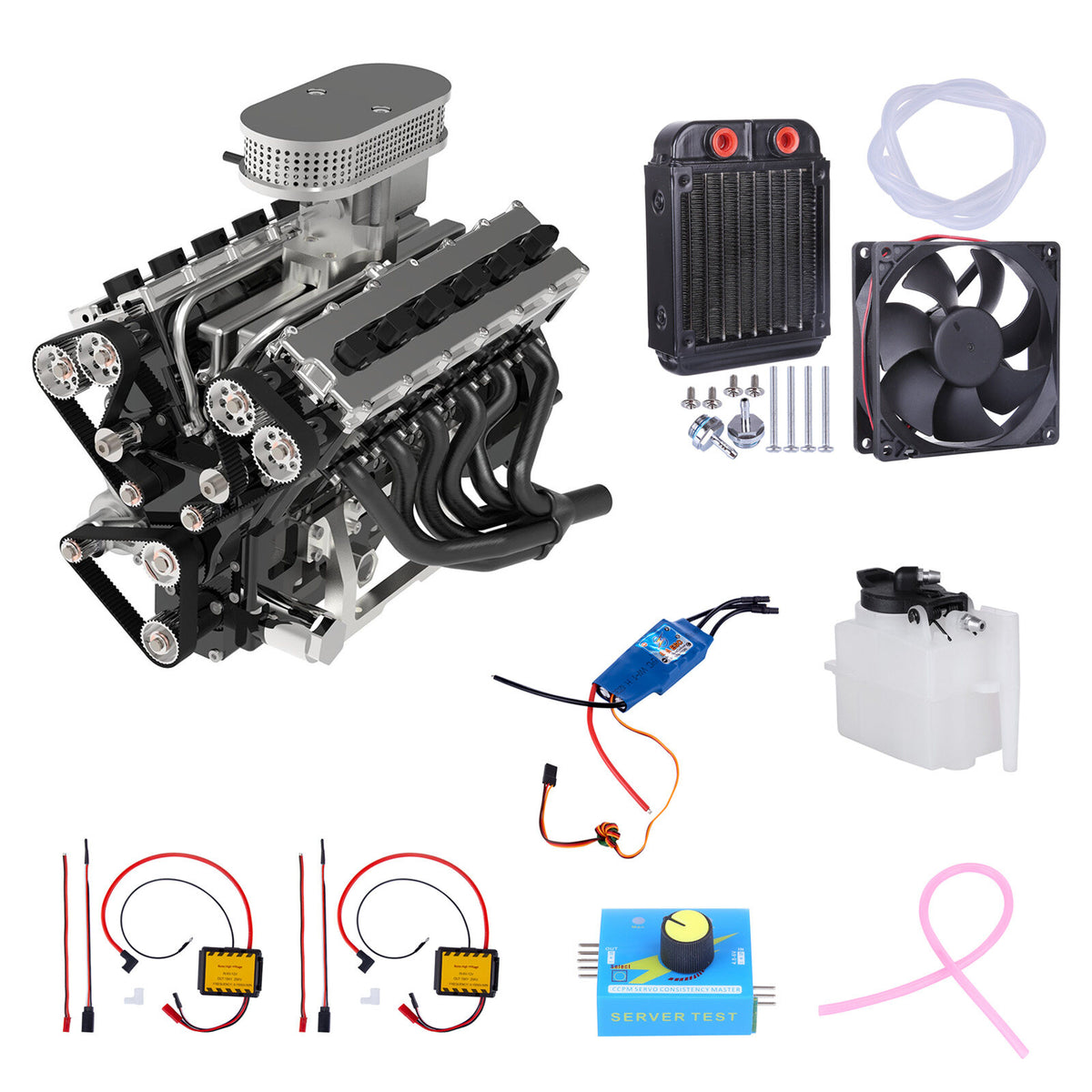 ENJOMOR V12 GS-V12 72CC DOHC Gasoline V12 Engine Model That Works with Starter Kit