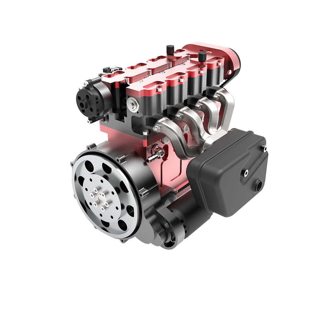 ENJOMOR L4 Engine GS-L4 36cc DOHC Inline 4 Cylinder 4 Stroke Water-Cooled L4 RC Gasoline Engine Model that Works - Speed Up to 12,000rpm