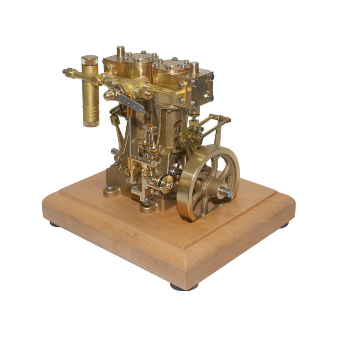 M30B 3.7CC Mini Retro Vertical Double-cylinder Reciprocating Double-acting Steam Engine Model Toys