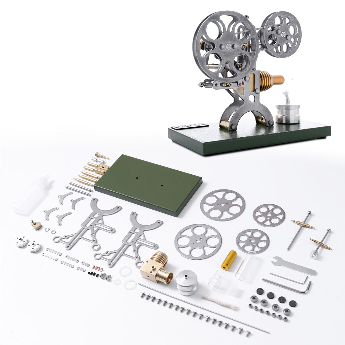 Stirling-enjin Retro-filmprojektor-enjinmodel Eksterne verbrandingsenjin met metaalbasis - perfekte geskenkkeuse