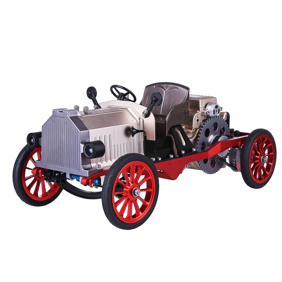 Teching Klassieke Motor Enjin Monteringsstel Mini Elektriese Enkelsilinder Enjin Metaal Meganiese Model Hoë Vlak Opvoedkundige Versameling