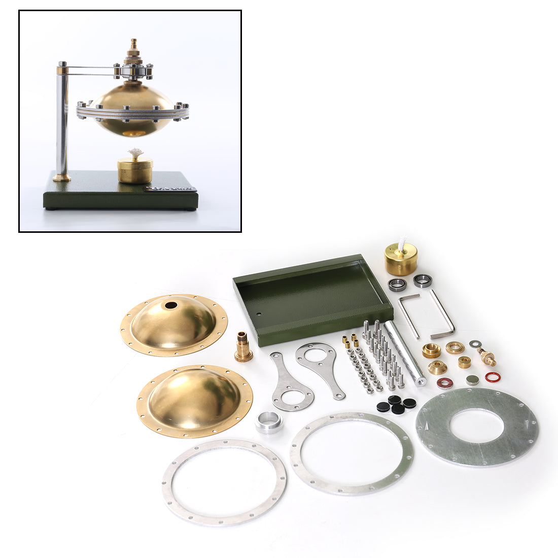 UFO Spin Suspension Stoomenjin Model DIY Enjin Stelsel met Koper Ketel en Alkohol Lamp