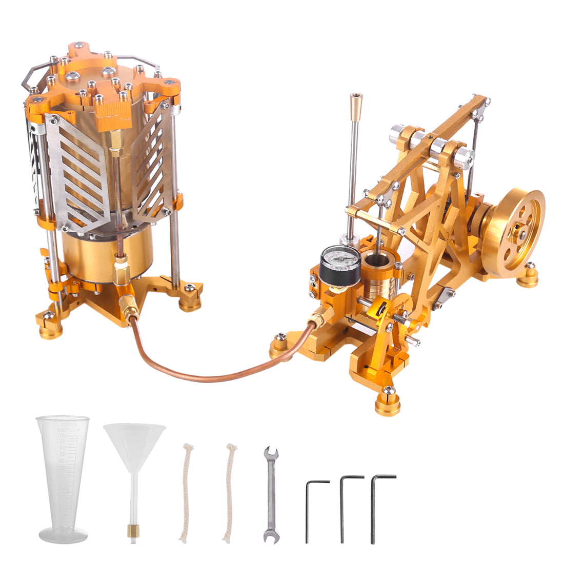 ENJOMOR Watt Stoomenjin Reaktor Model Stoompomp met Ketelgenerator Wetenskaplike Opvoedkundige Speelgoed vir Lessenaardekor