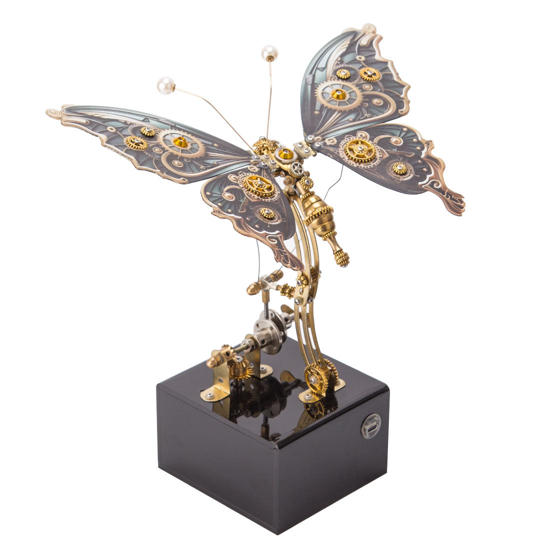 ກົນຈັກ 3D DIY Dynamic Butterfly Metal Model Building Kits with Music Box