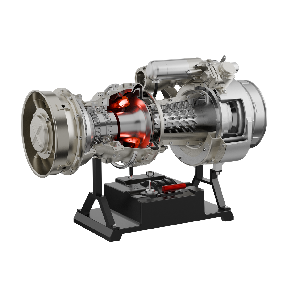 ឧបករណ៍គំរូម៉ាស៊ីន T700 Turboshaft ដែលដំណើរការ - បង្កើតម៉ាស៊ីន Turboshaft ផ្ទាល់ខ្លួនរបស់អ្នក - TECHING 1/4 Metal Simulation Electric Military Military Helicopter Engine Turboshaft Model DM136