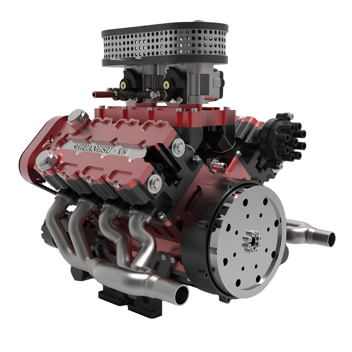 ENJOMOR V8 GS-V8 78CC DOHC Four-Stroke V-Shaped Eight-Cylinder Water-cooled Electric Gasoline Internal Combustion Engine Model - V8 Engine Model That Works